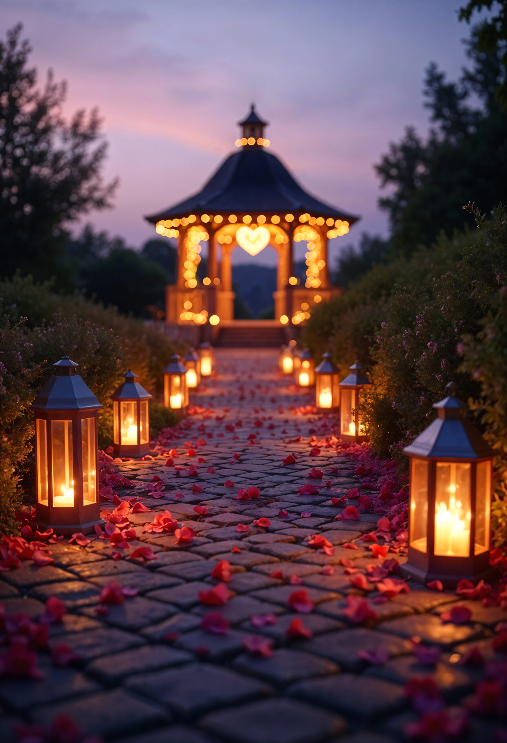 valentine s day decorated gazebo
